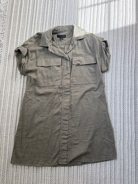Banana Republic Olive Green Utility Shirt Dress